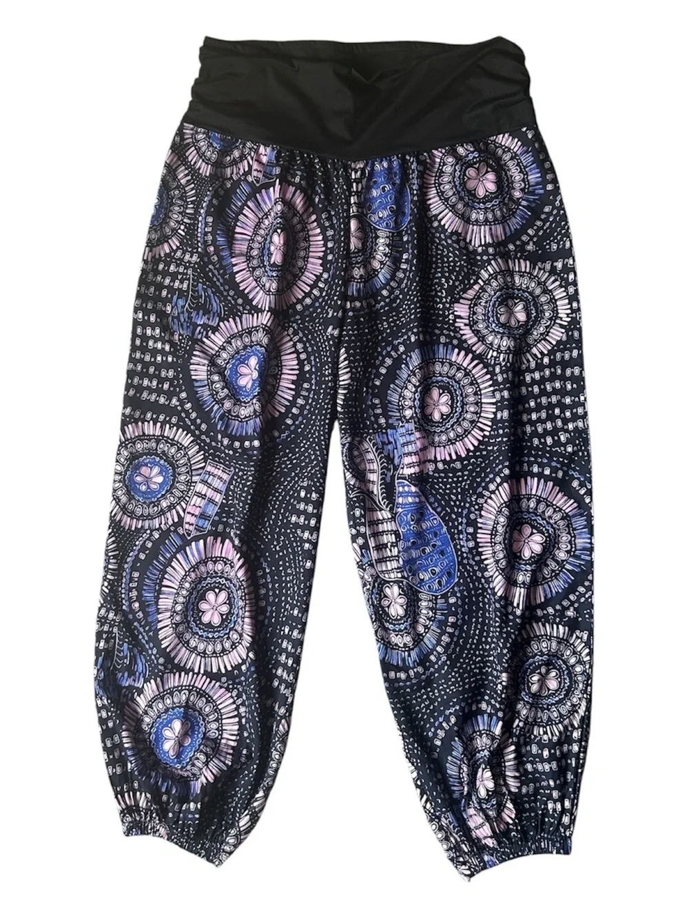 Travachic  Bohemian Harem Style Pants Wide-Leg Loose Fit Pink, Blue, & Black 2XL
